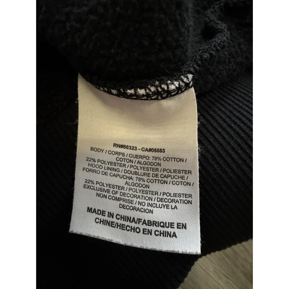 Nike Hoodie Mens Medium Black Full Zip Sweatshirt Logo 446576 Fleece Lined Y2k